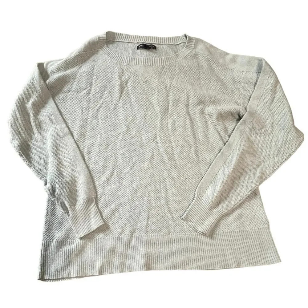 American Eagle Outfitters SZ M‎ Long Sleeve Light Blue Shirt Thin Knit Academia